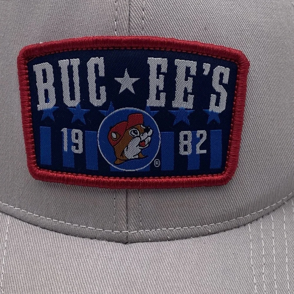 Buc-Ees Patriotic Hat Patriotic SnapBack Trucker Mesh American Flag Stars Stripe